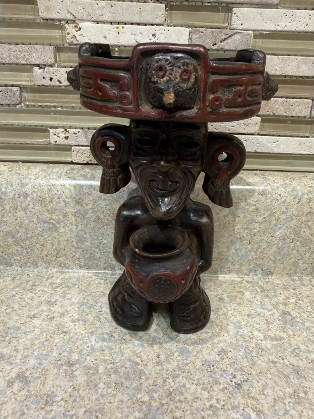 Mexican Incense Burner Huehueteotl Ancient Aztec God of Fire